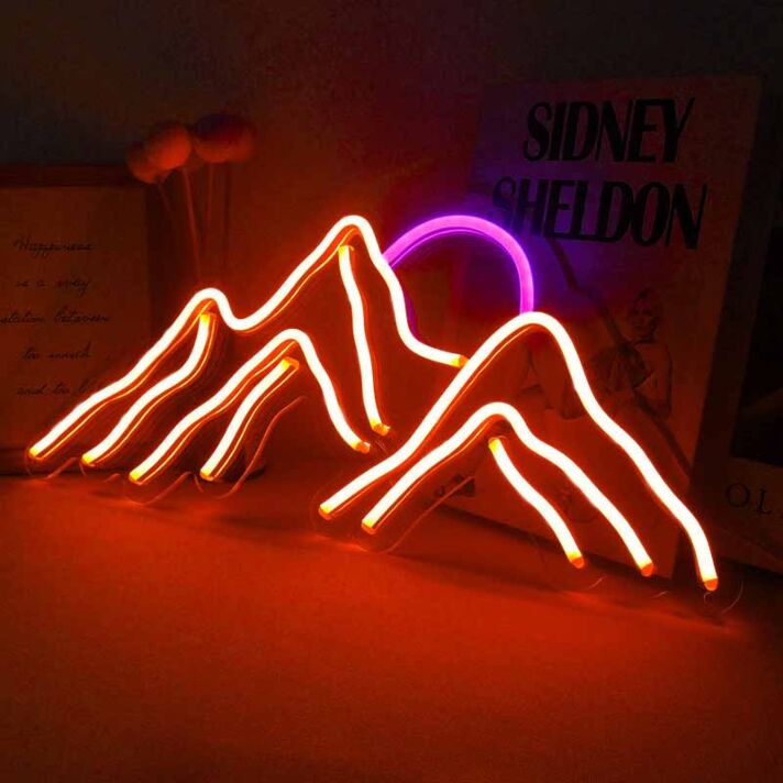 Mountain Top Sunrise Neon Light