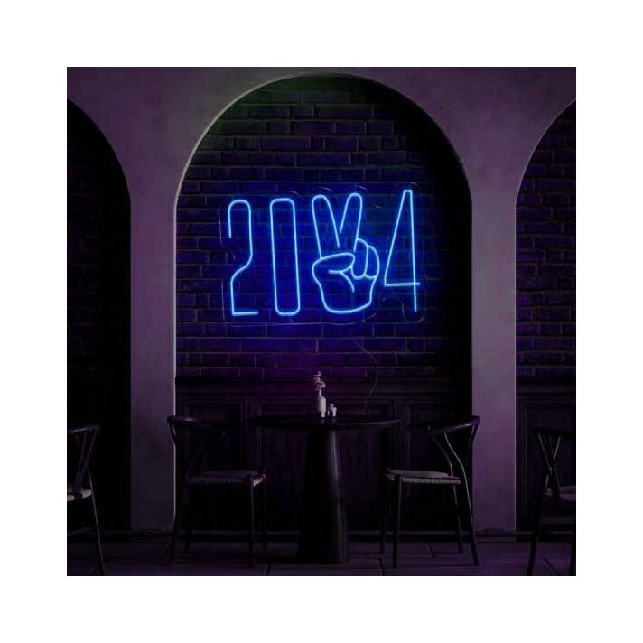 2024 Victory Pose Vibrant Neon Sign