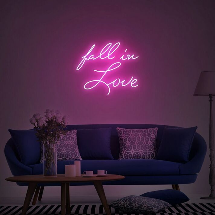 Fall In Love Neon Sign for Romantic and Loving Spaces