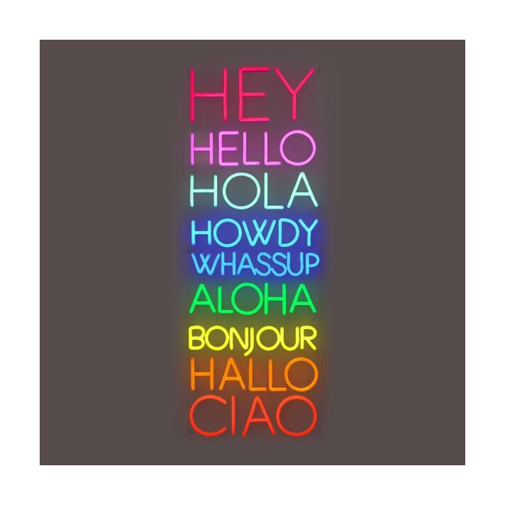Hey Hello Hola Neon Sign for Welcoming and Fun Spaces
