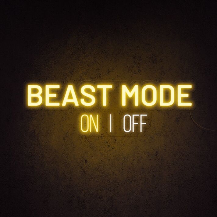 Beast Mode Activated Neon Sign for Gyms and Motivational Spaces