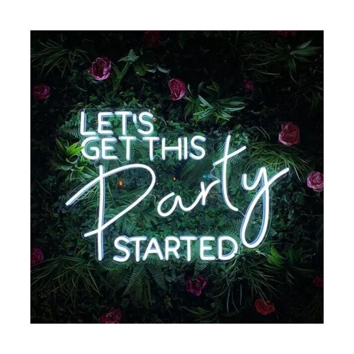 Lets Get This Party Started Neon Sign for Celebratory and Fun Spaces