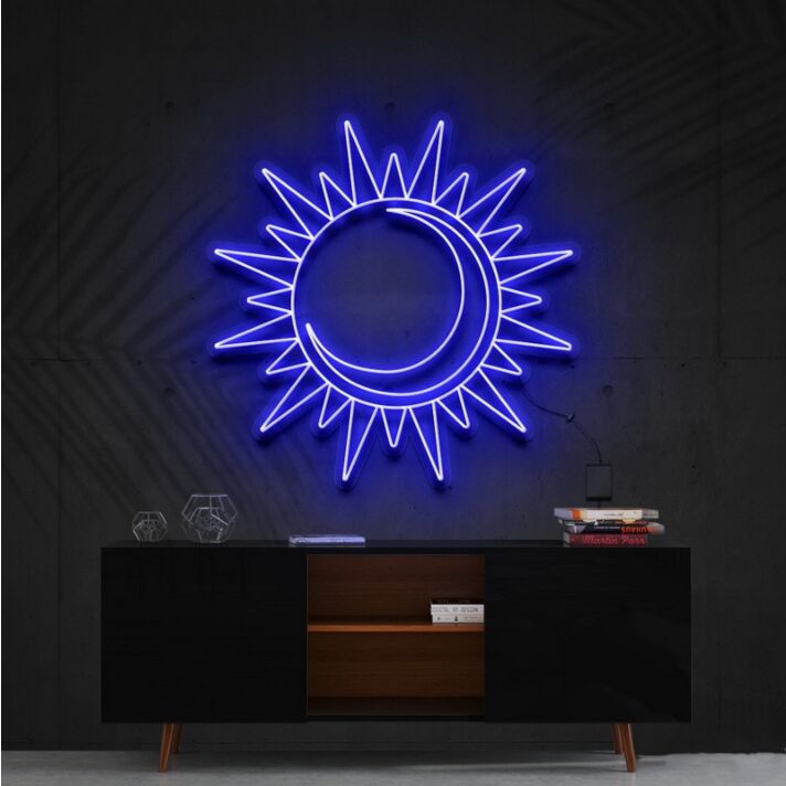 Sun Moon Neon Sign for Peaceful and Relaxing Spaces