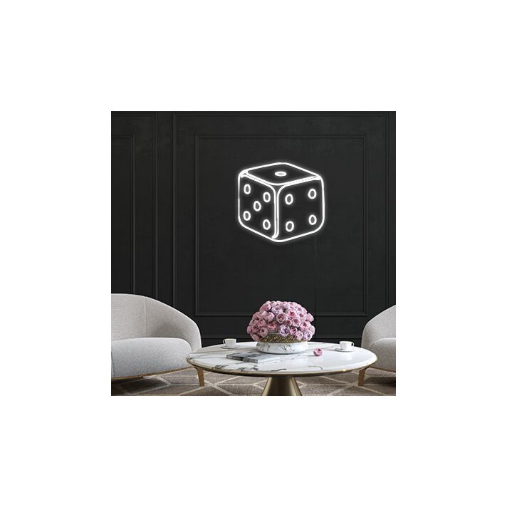 Dice Neon Sign for Gamblers and Gaming Enthusiasts