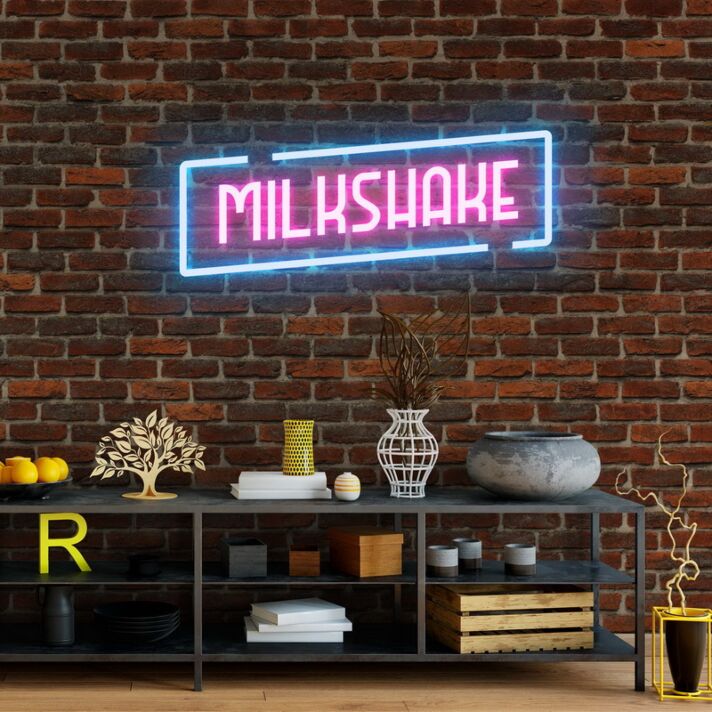 Milkshake Neon Sign for Fun and Refreshing Spaces