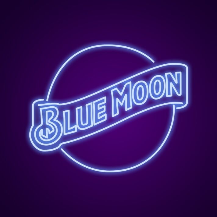 Blue Moons Neon Sign for Relaxing and Peaceful Spaces