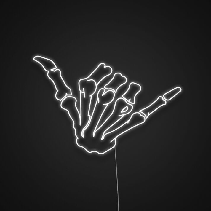 Hang Loose Skeleton Hand Neon Sign for Fun and Playful Spaces
