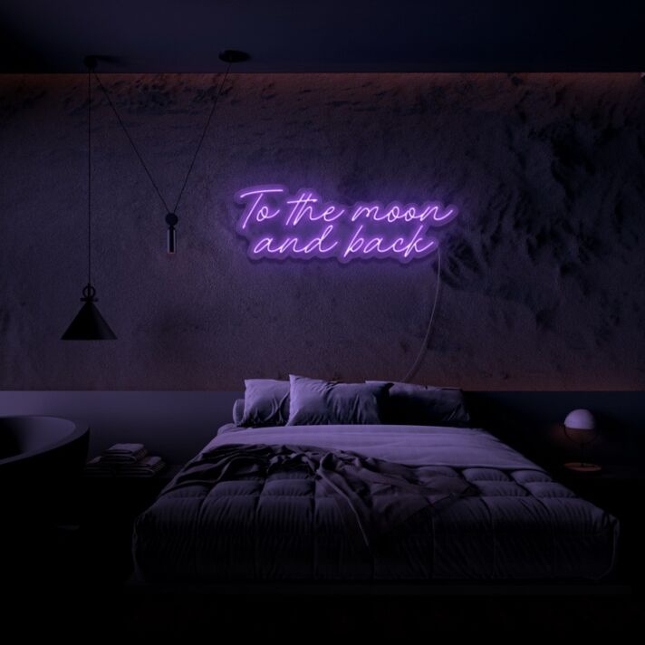 To The Moon And Back Neon Sign for Romantic and Loving Spaces