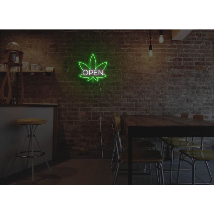 Weed Open Neon Sign for Cannabis Shops