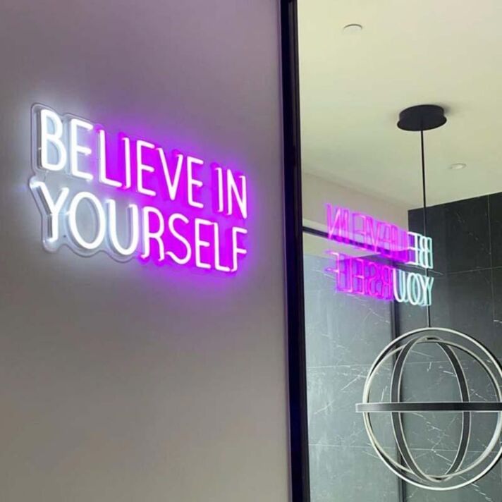 Believe In Yourself Neon Sign for Inspirational and Motivational Spaces