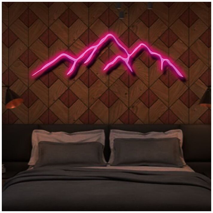 Mountains Neon Sign for Nature and Adventure Lovers