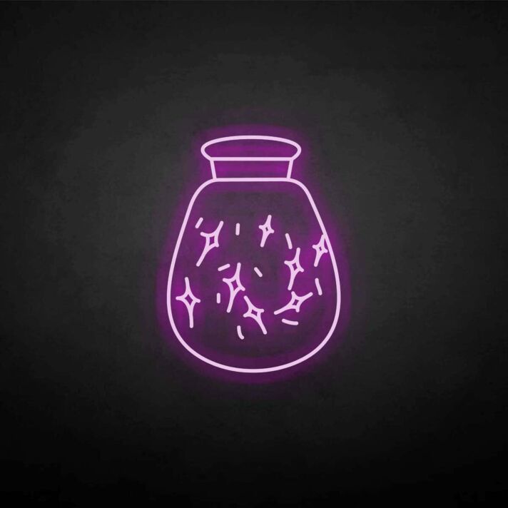 Wishing bottle neon sign