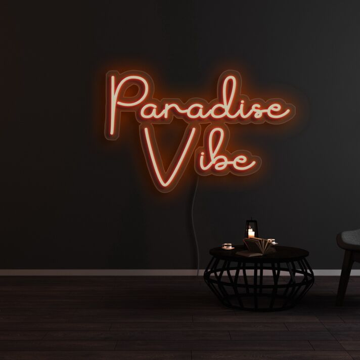 Paradise Vibe Neon Sign for Tropical and Relaxing Spaces