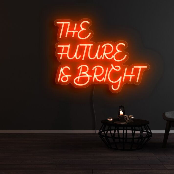 The Future Is Bright 1 Neon Sign for Positive and Inspirational Spaces