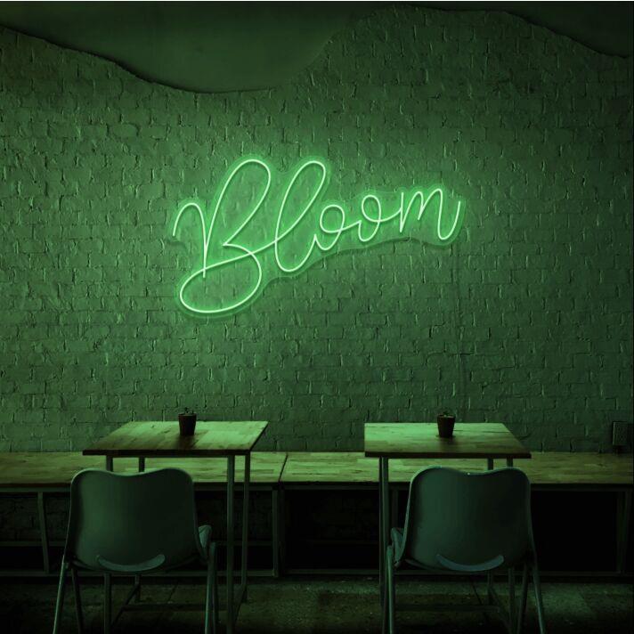 Bloom Neon Sign for Positive and Growth Spaces