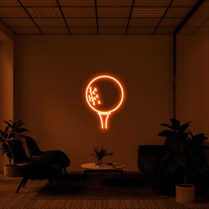 Golf Ball Neon Sign for Sports Lovers and Enthusiasts