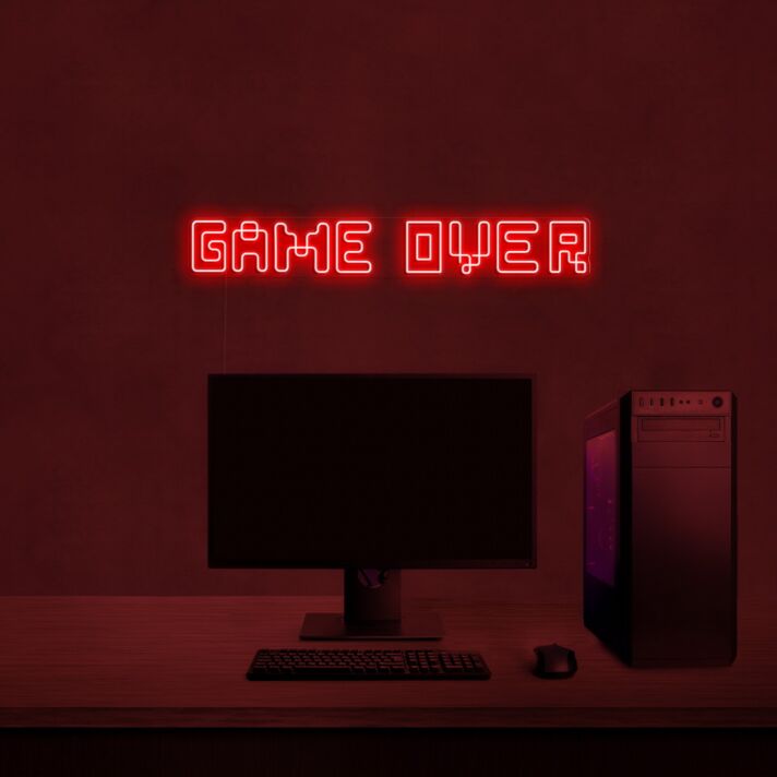 Game Over V1 Neon Sign for Game Lovers and Fun Spaces