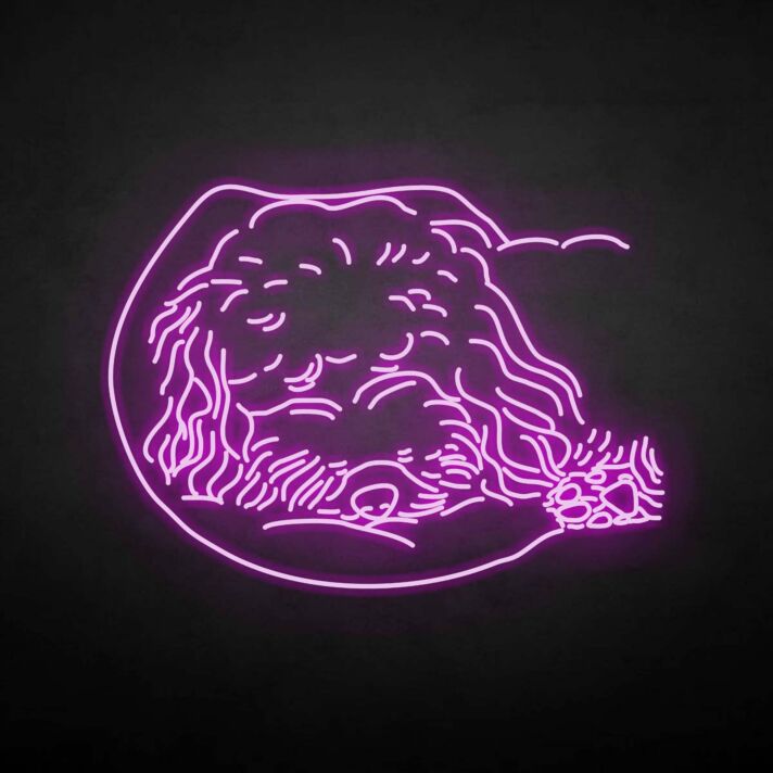 Teddy dog' neon sign