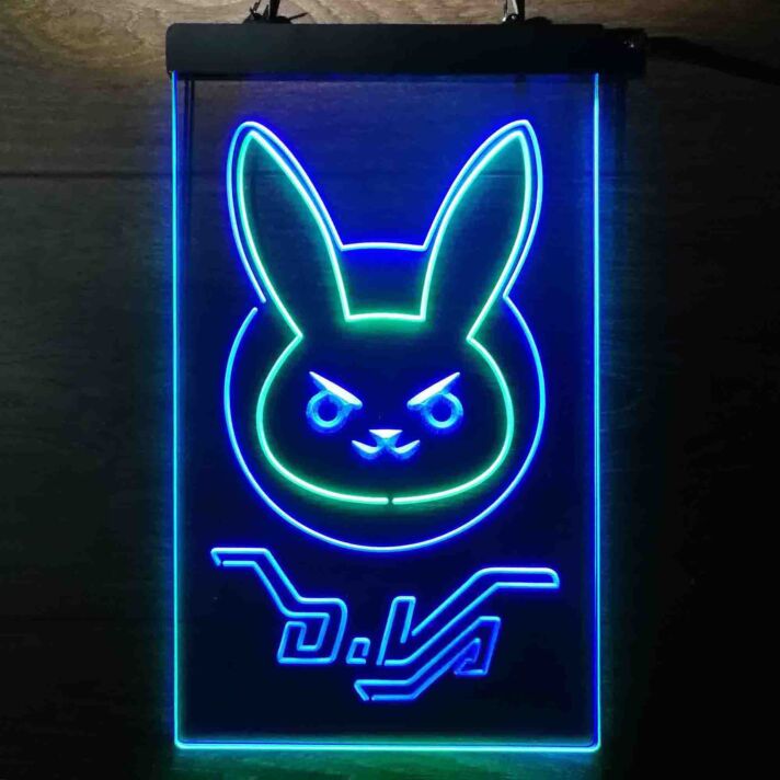 Overwatch Dva Bunny Dual LED Neon Sign for Gaming Fans