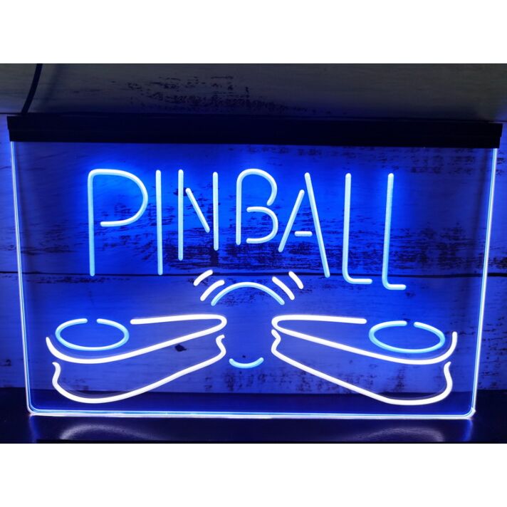 Pinball Machine Dual LED Neon Sign for Gaming and Fun Spaces
