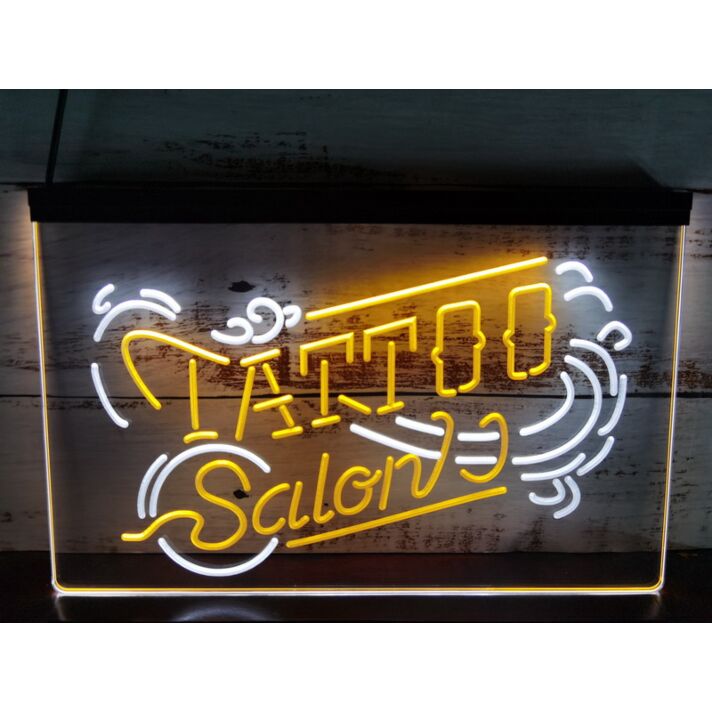 Tattoo Salon Indoor Dual LED Neon Sign for Tattoo Studios