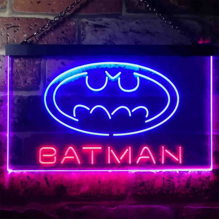Batman Hero Dual LED Neon Sign for Superhero Fans