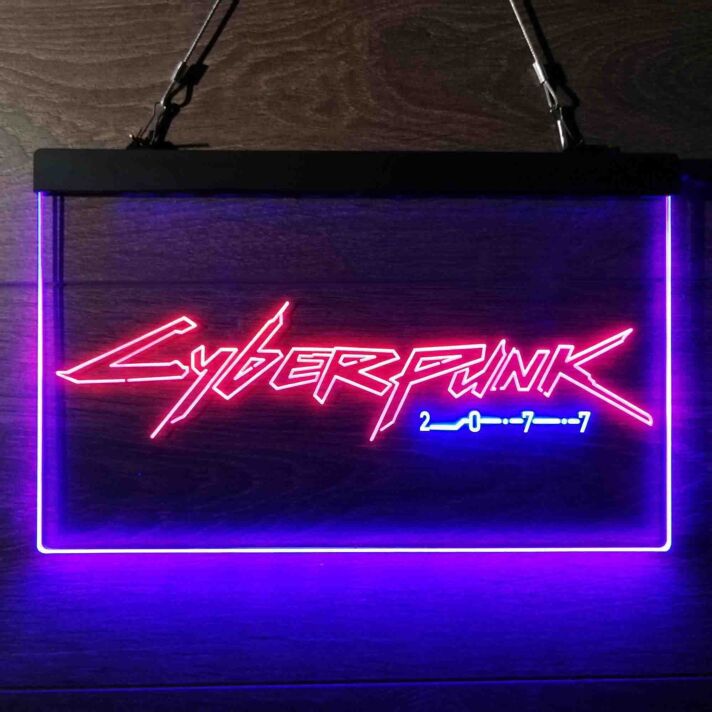 Cyberpunk Dual LED Neon Sign for Gaming and Sci-Fi Fans