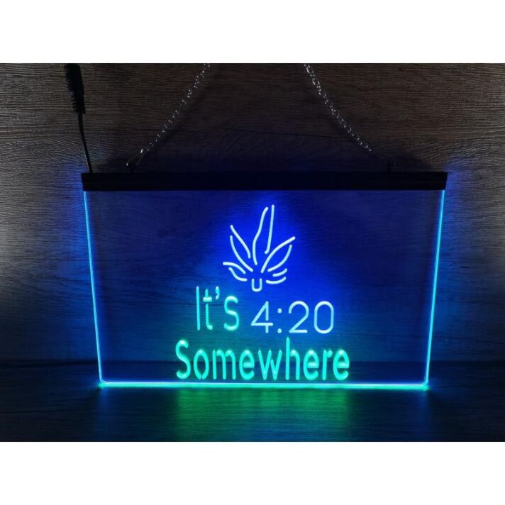 Marijuana It's 420 Weed Dual LED Neon Sign for Cannabis Enthusiasts