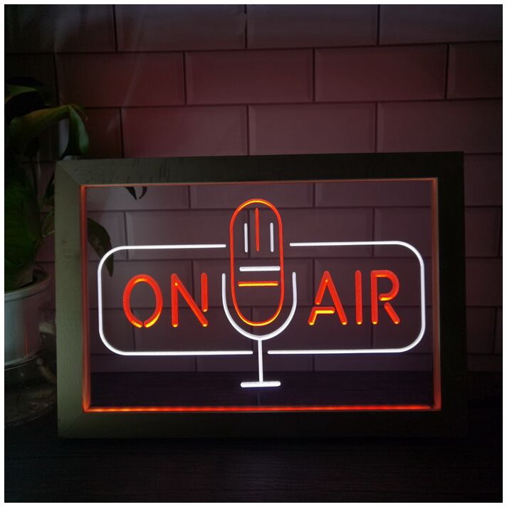 On Air v2 Dual LED Neon Sign for Studios and Broadcasting Spaces