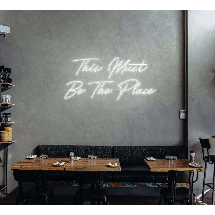 This Must Be The Place Neon Sign for Positive and Fun Spaces