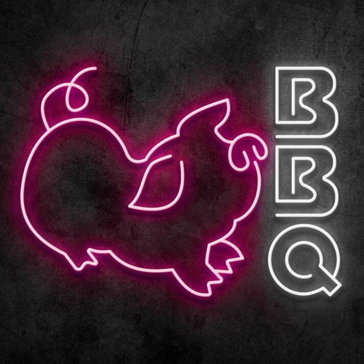 BBQ Neon Sign for Barbecue and Social Spaces