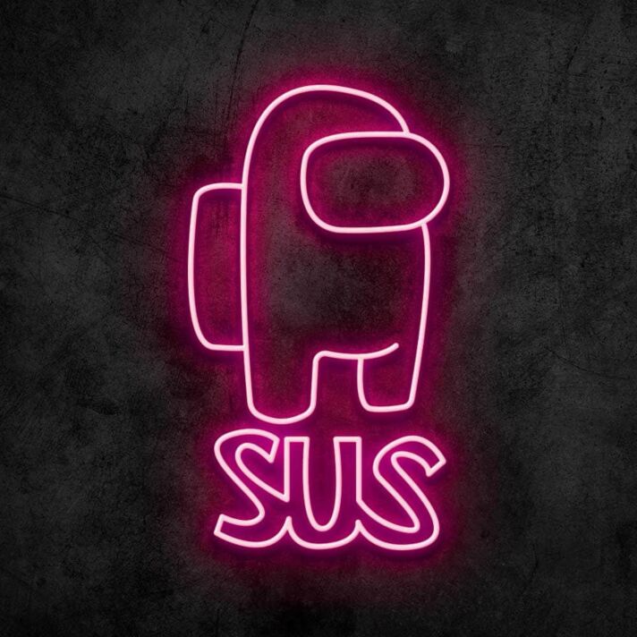 SUS Among Us Neon Sign for Gaming Fans
