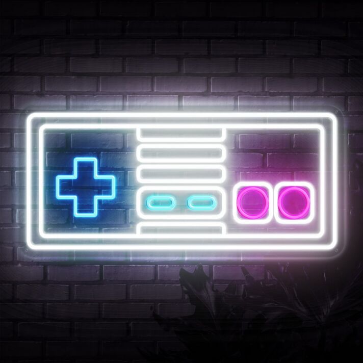 Nes Control Neon Sign for Retro Gaming Fans