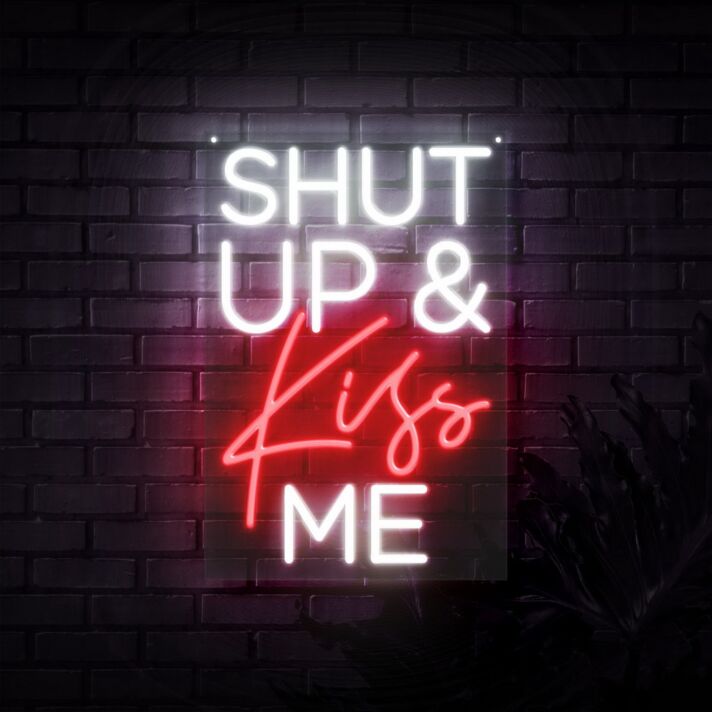 Shut Up And Kiss Me Neon Sign for Romantic and Fun Spaces