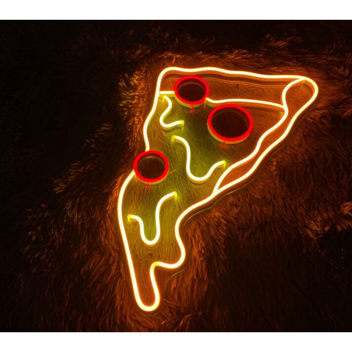 Pizza Slice Neon Sign for Pizzerias and Dining Areas