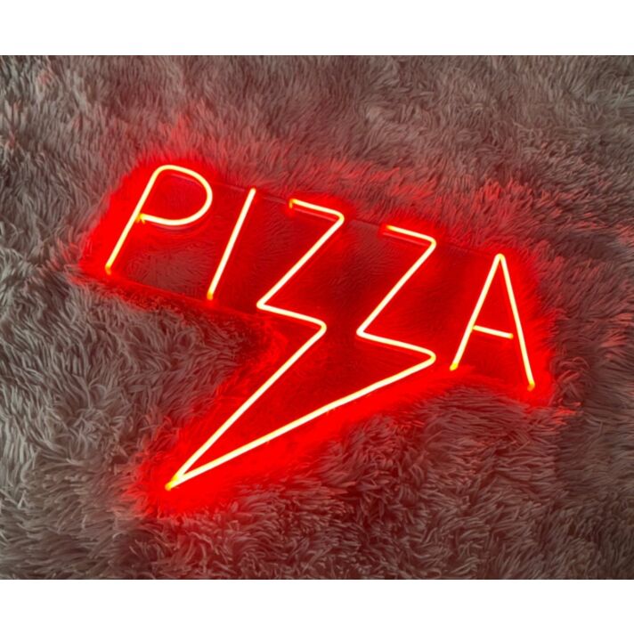 Pizza Lightning Neon Sign for Pizzerias and Fun Spaces