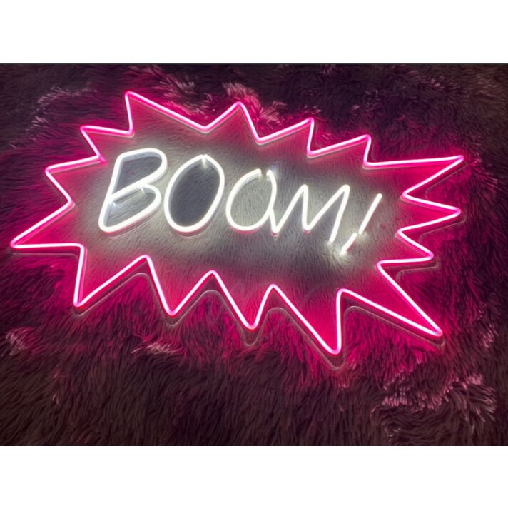 Boom Neon Sign for Fun and Energetic Spaces