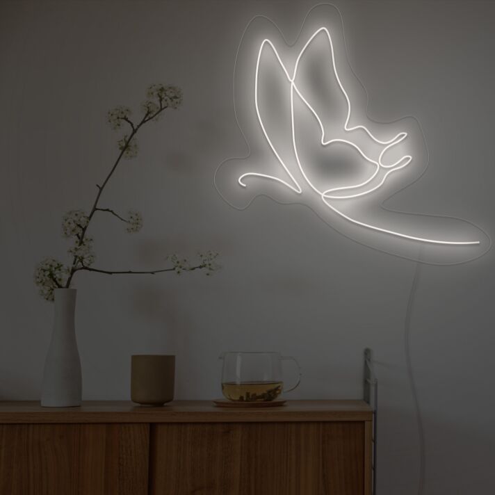 Butterfly Line Neon Sign for Nature and Elegant Decor
