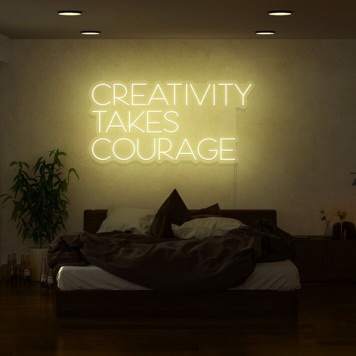 Creativity Takes Courage Neon Sign for Inspirational and Artistic Spaces