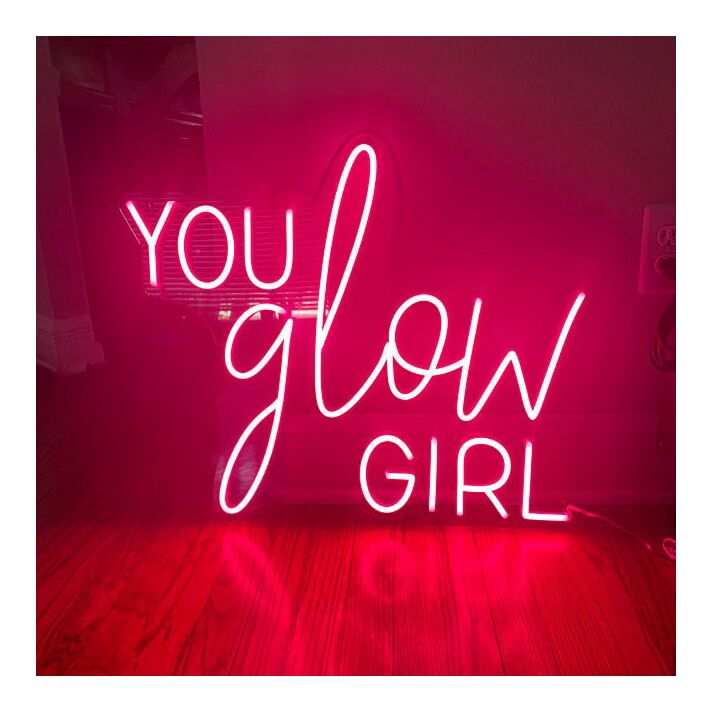 You Glow Girl Neon Sign for Empowering and Positive Spaces