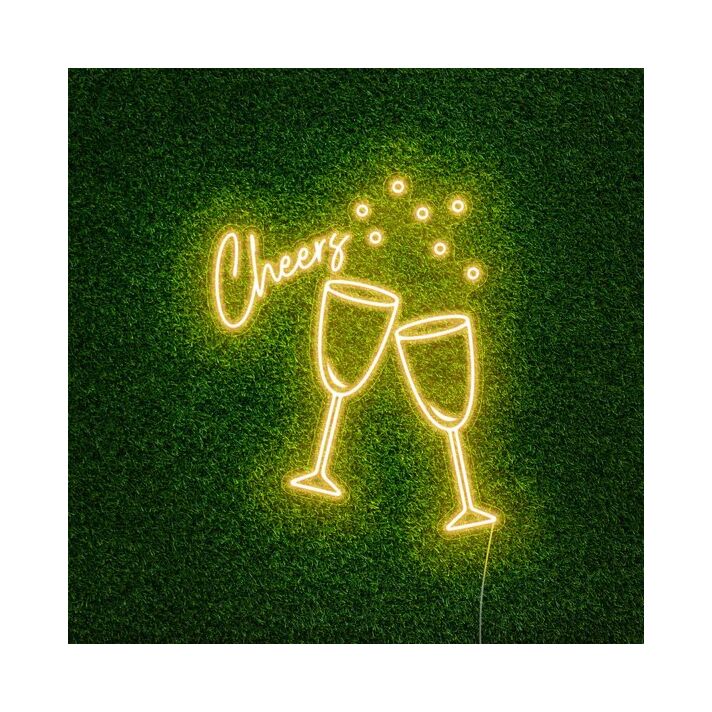 Champagne Cheers Neon Light for Celebratory and Social Spaces