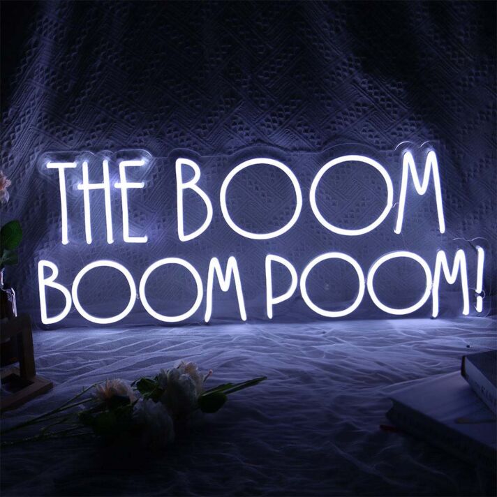 The Boom Boom Boom Neon Sign for Fun and Energetic Spaces