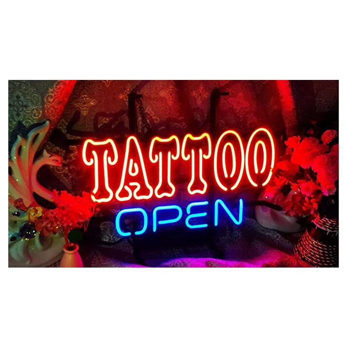 Tattoo Open Metal Frame Neon Sign for Tattoo Studios