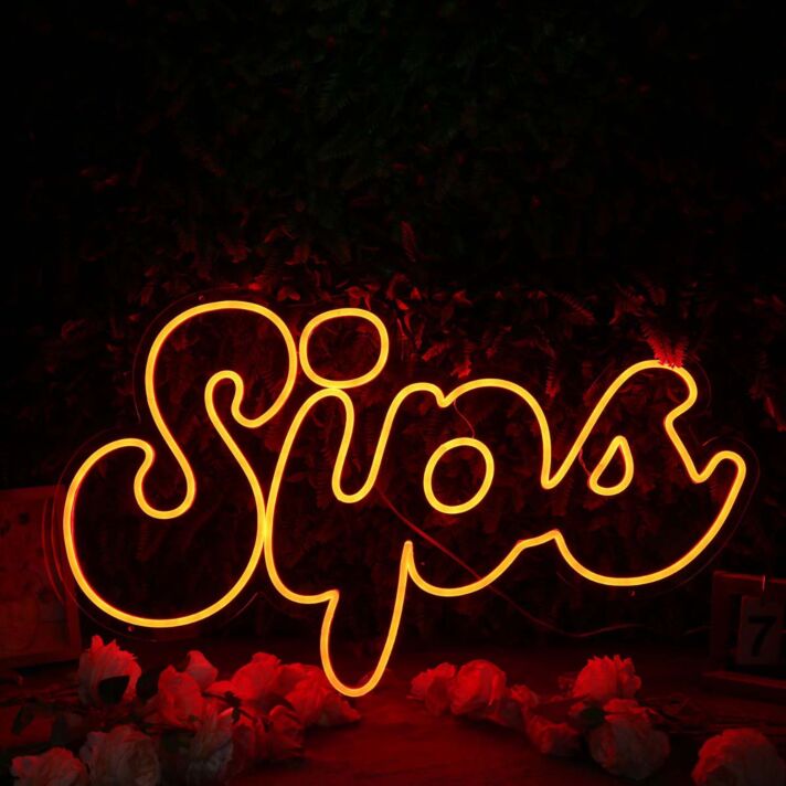 Sips Orange Neon Sign for Fun and Social Spaces