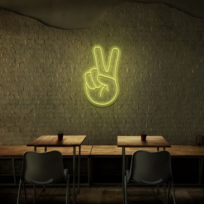 Peace Fingers Neon Sign for Positive and Peaceful Decor