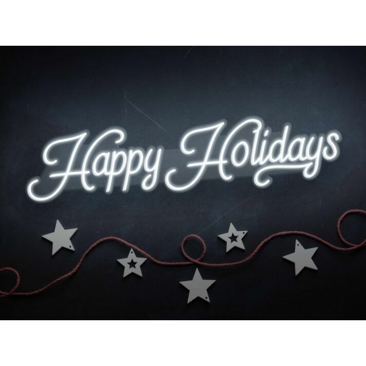 Happy Holidays Neon Sign for Festive and Celebratory Spaces