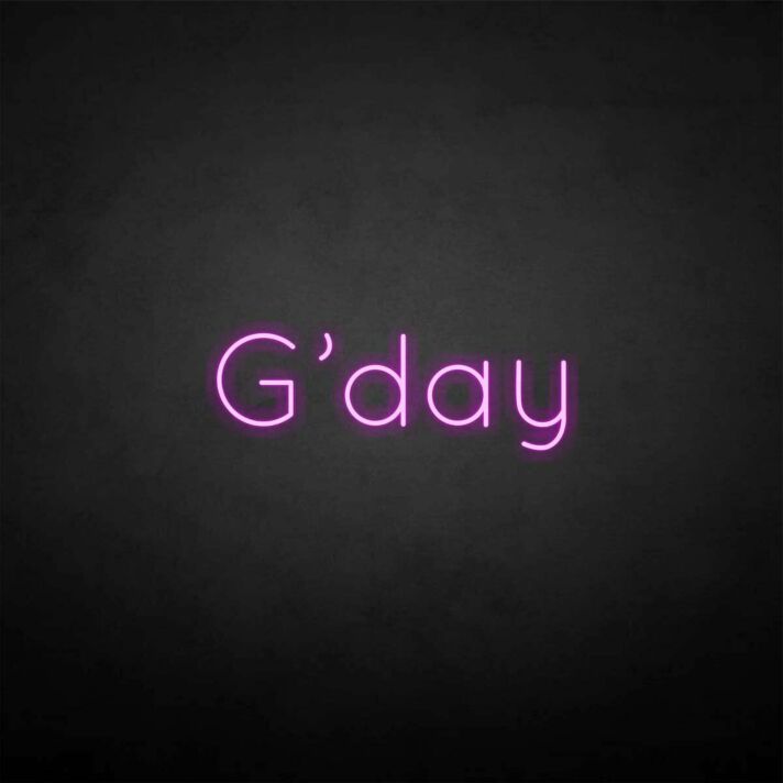 'G'Day' neon sign