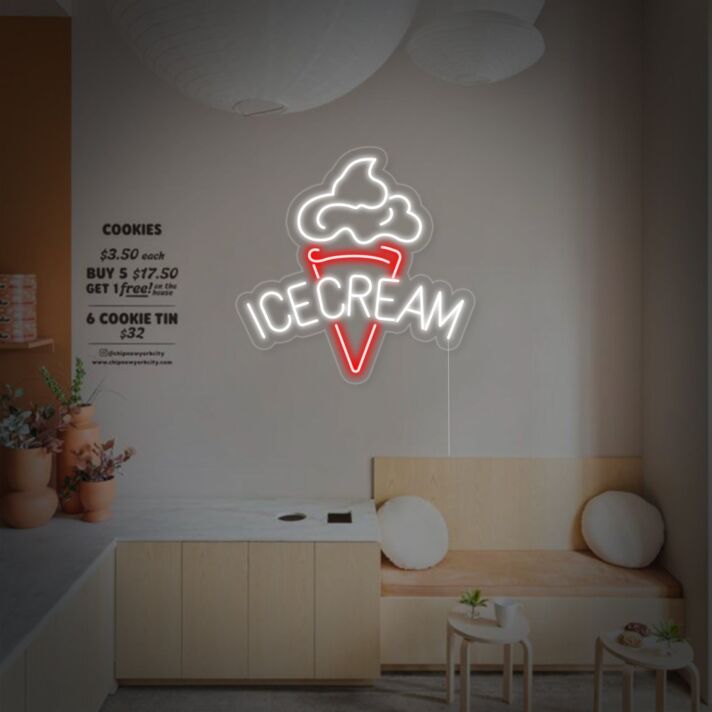 Ice Cream Neon Sign for Sweet and Fun Spaces