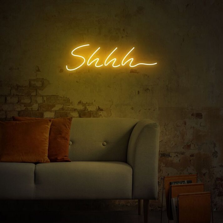 Shhh Keep Quiet Neon Sign for Quiet and Relaxation Spaces