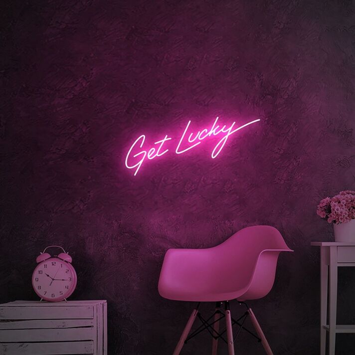 Get Lucky Neon Sign for Fun and Positive Spaces